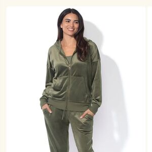 Felina Olive Teddy Jacket Set